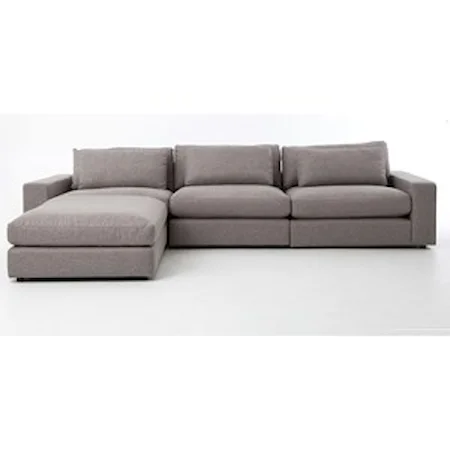 Bloor Sofa with Ottoman in Chess Pewter Fabric